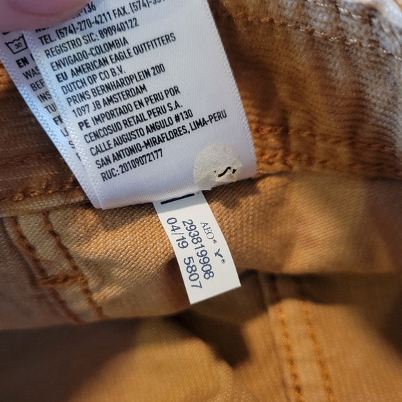American Eagle Camel Tan Corduroy Button Front Mini Skirt - Picture 7 of 8